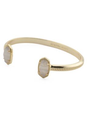 Kendra Scott Gold Bracelet with Cream Stone Endcaps